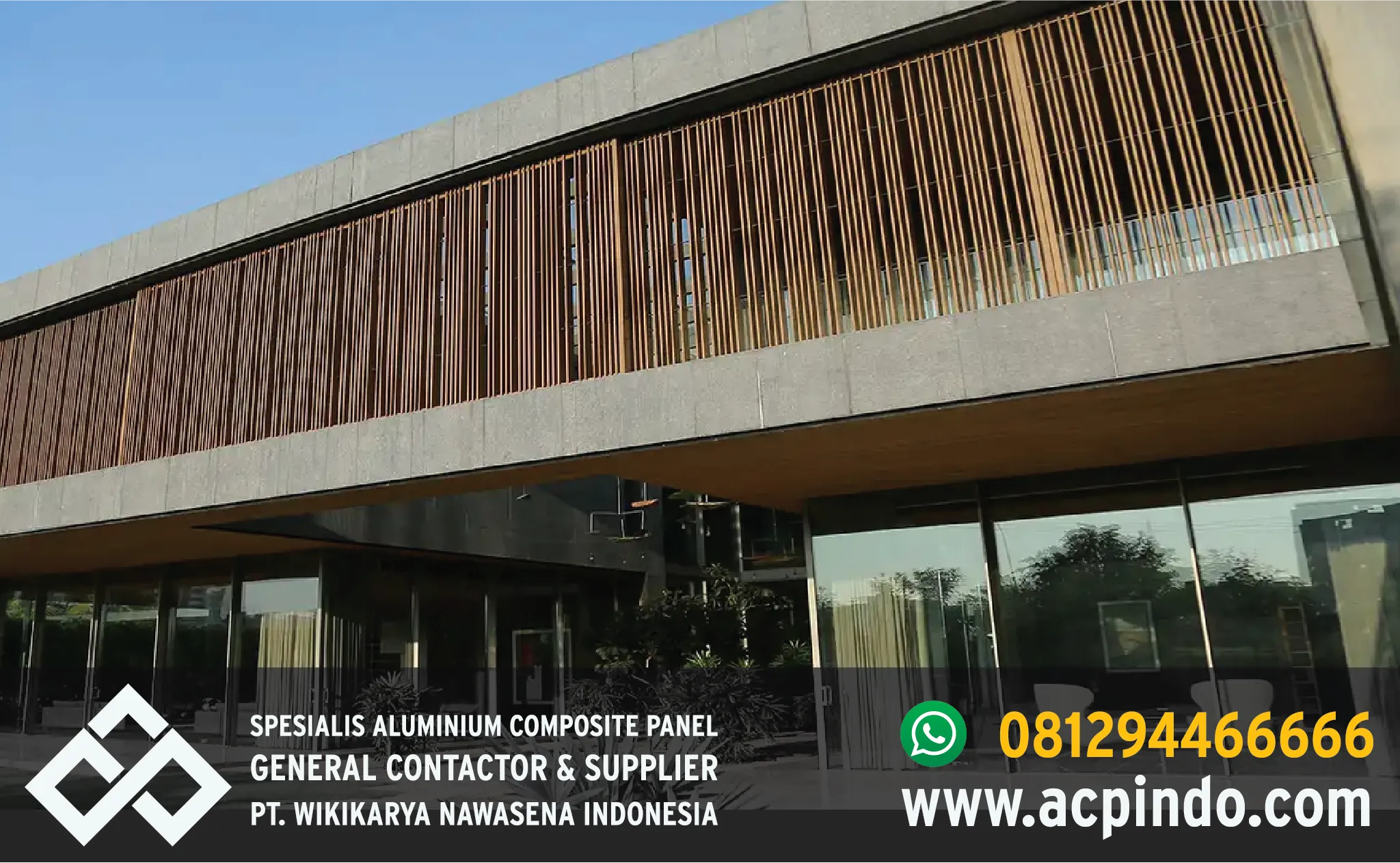 ACP digunakan dalam pembuatan facade louvers
