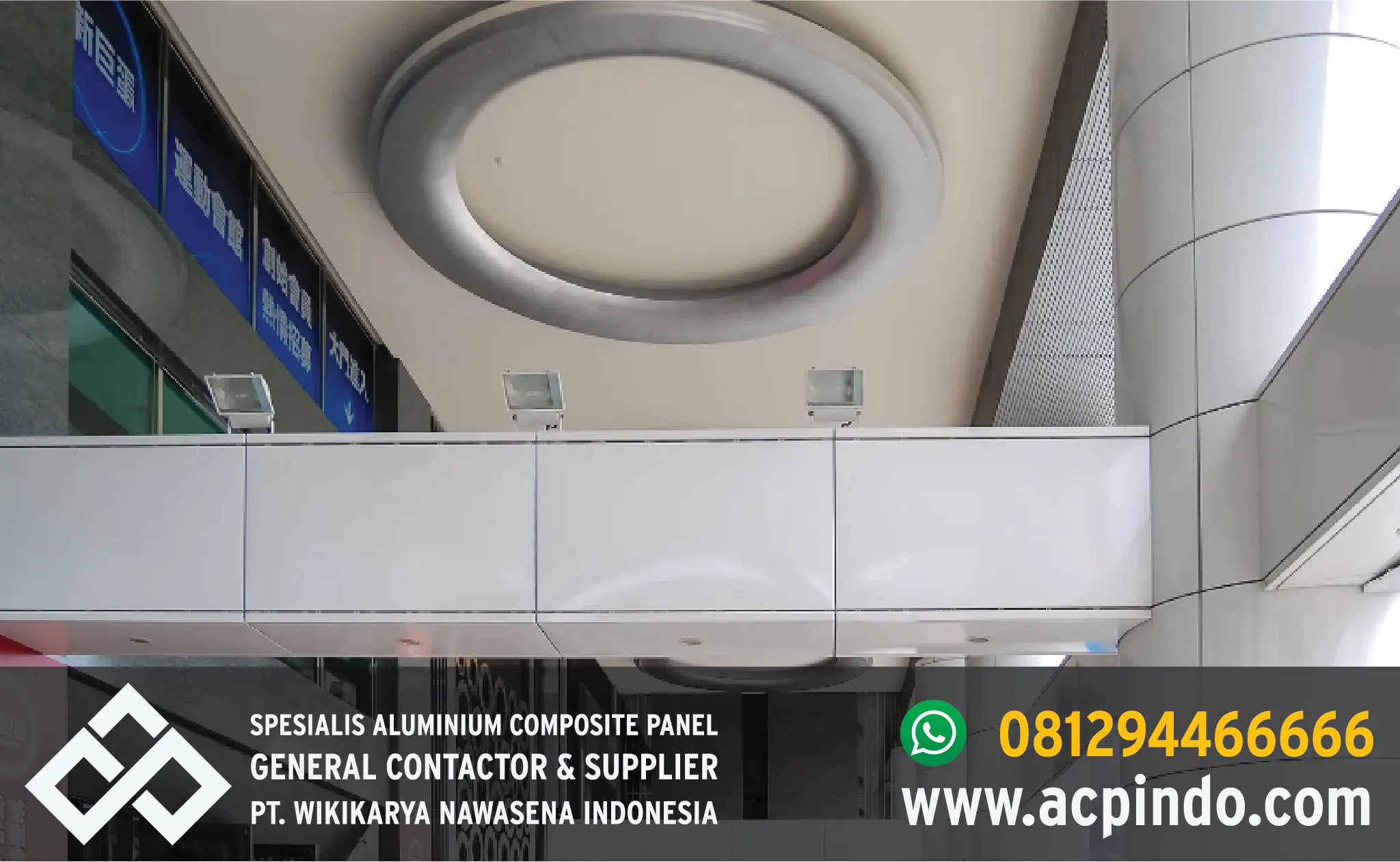 ACP digunakan untuk membungkus kolom dan balok